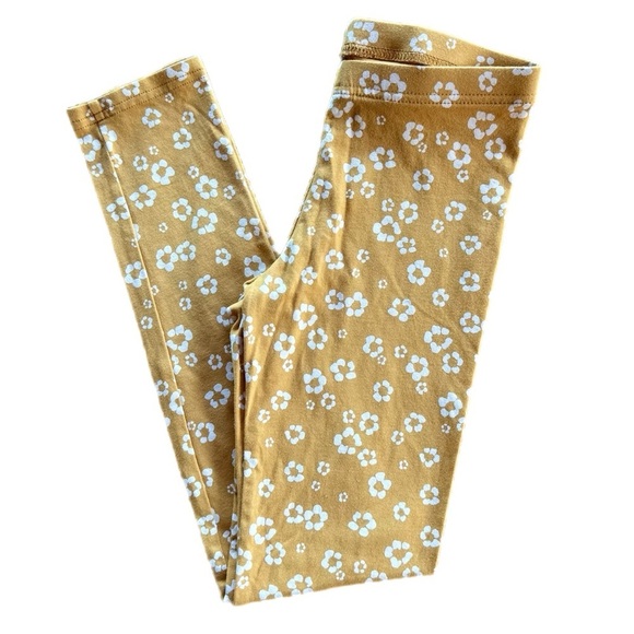 NWOT Old Navy Girls Yellow Floral Leggings Size 10-12 - Picture 2 of 5